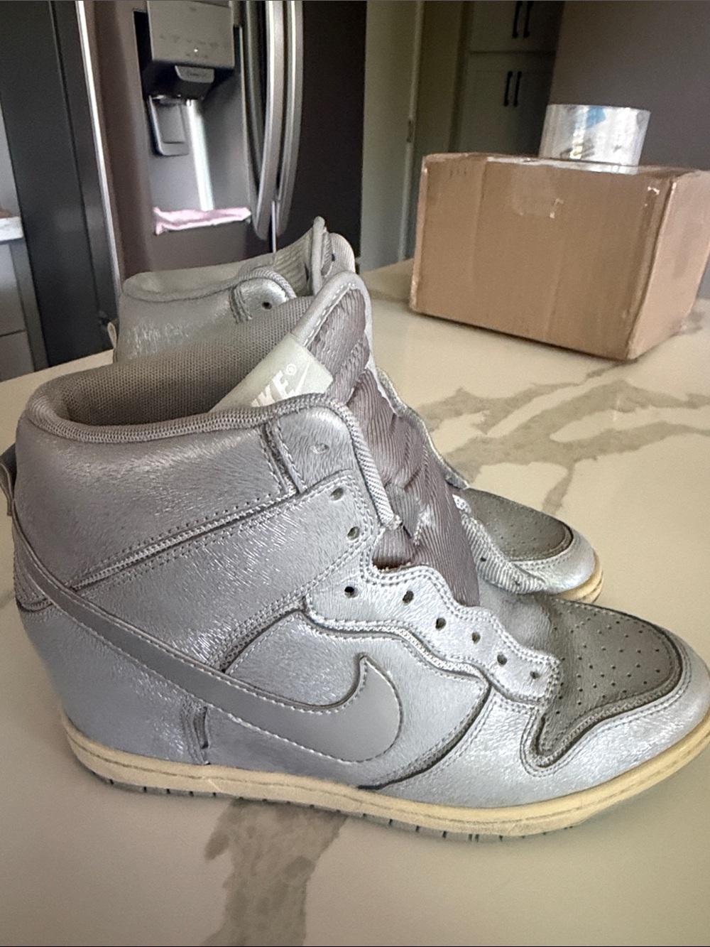 Nike Women's High Top Wedge Sneakers size 7.5 - Picture 8 of 9